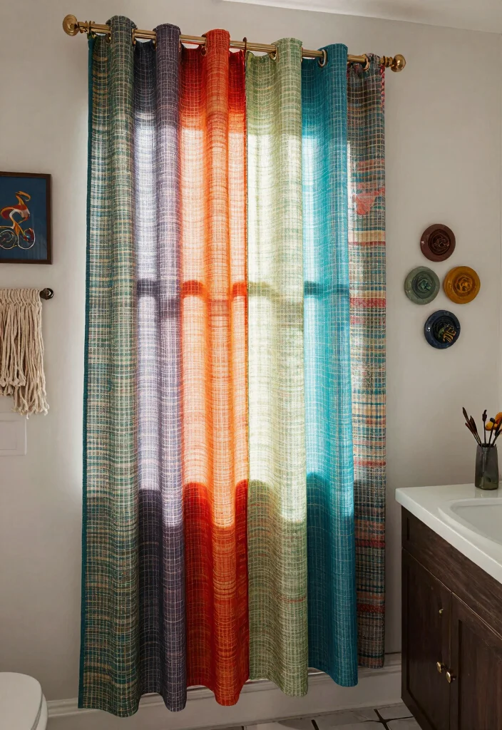 10 Bathroom Window Curtain Ideas for Privacy with Daylight 10. Custom DIY Curtains for a Personal Touch 0