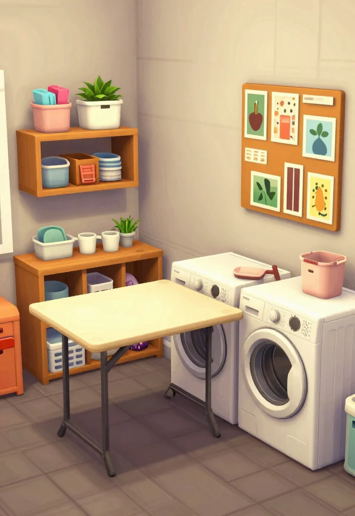 10 Bloxburg Laundry Room Ideas for Creative Builds 10. Multi Functional Laundry and Craft Room 0