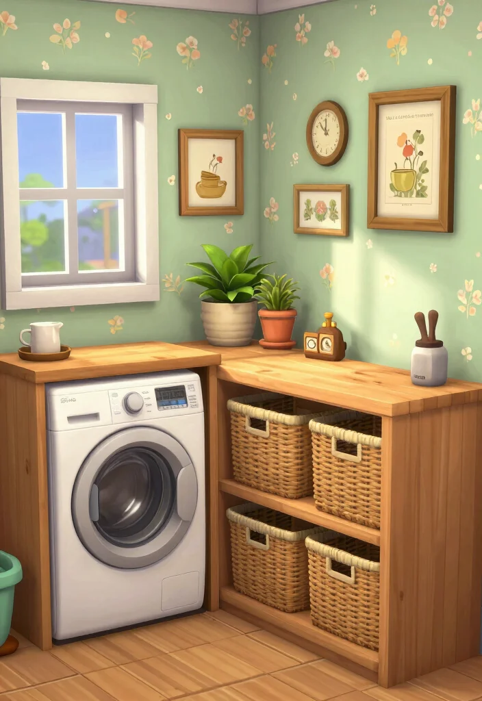 10 Bloxburg Laundry Room Ideas for Creative Builds 5. Cozy Cottage Laundry Room 0