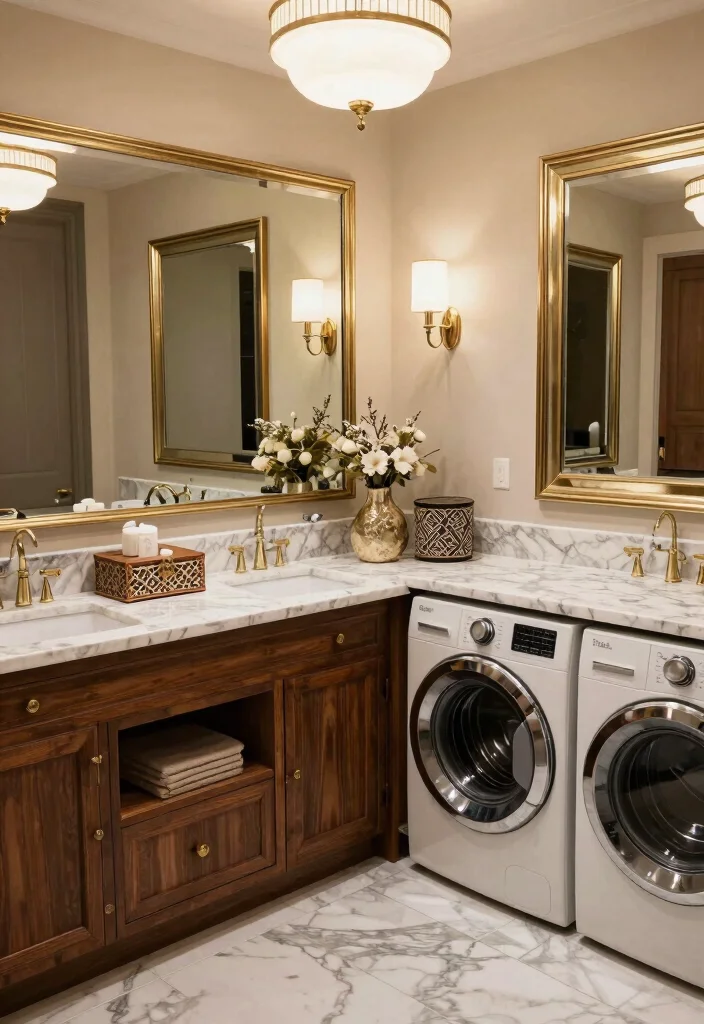 10 Bloxburg Laundry Room Ideas for Creative Builds 6. Elegant and Glamorous Laundry Room 0