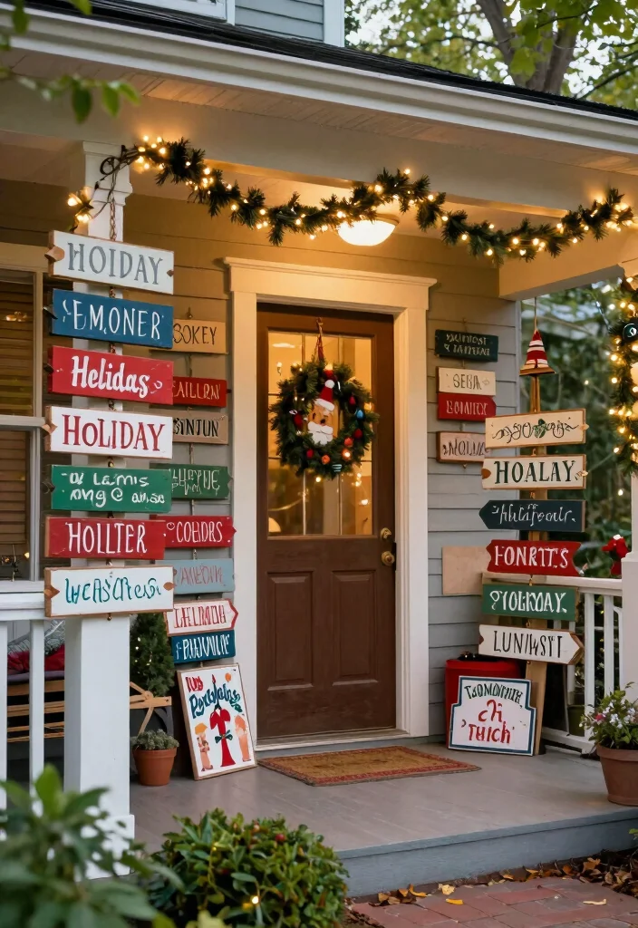 10 Christmas Front Porch Ideas for Festive First Impressions 49 10 Christmas Front Porch Ideas for Festive First Impressions 9. Festive Wall Art and Signs 0