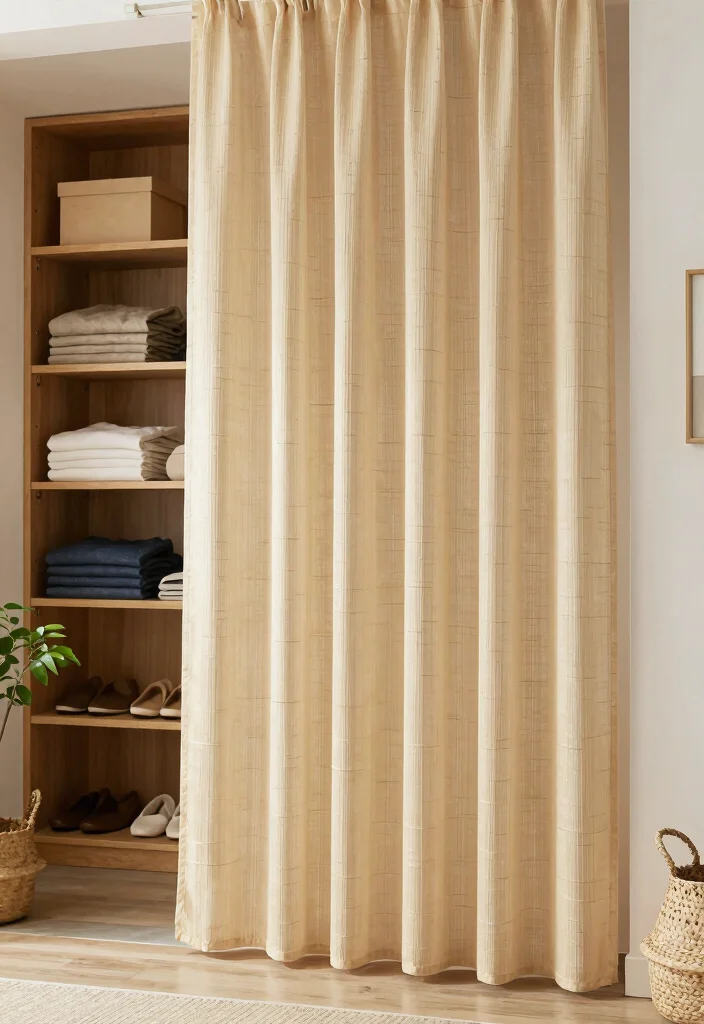 10 Closet Curtain Ideas for Hidden Storage with Soft Texture 1. Bamboo Bliss 0