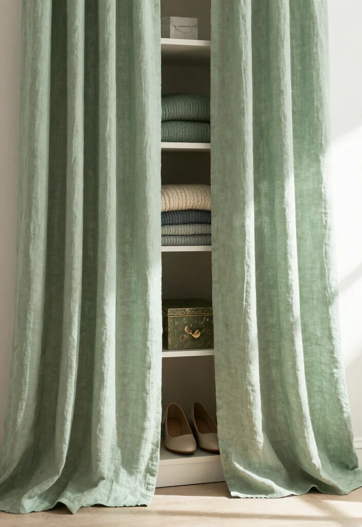 10 Closet Curtain Ideas for Hidden Storage with Soft Texture 2. Linen Love 0
