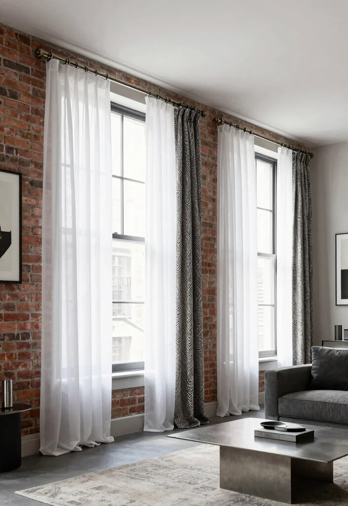 10 Curtain Rod Ideas to Upgrade Windows Without Major Changes 3. Industrial Metal Rods 0