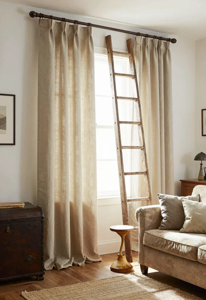 10 Curtain Rod Ideas to Upgrade Windows Without Major Changes 5. Upcycled Curtain Rods 0