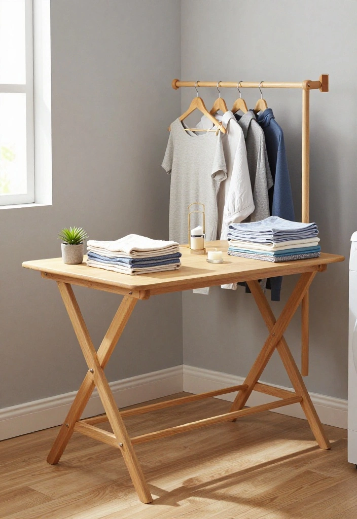 10 DIY Laundry Room Ideas on a Budget 1. Create a DIY Folding Station 0
