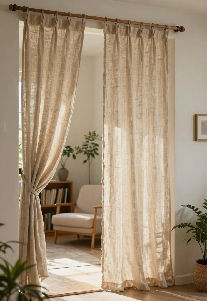 10 Doorway Curtain Ideas to Separate Spaces with Soft Flow 3. Natural Textures 0
