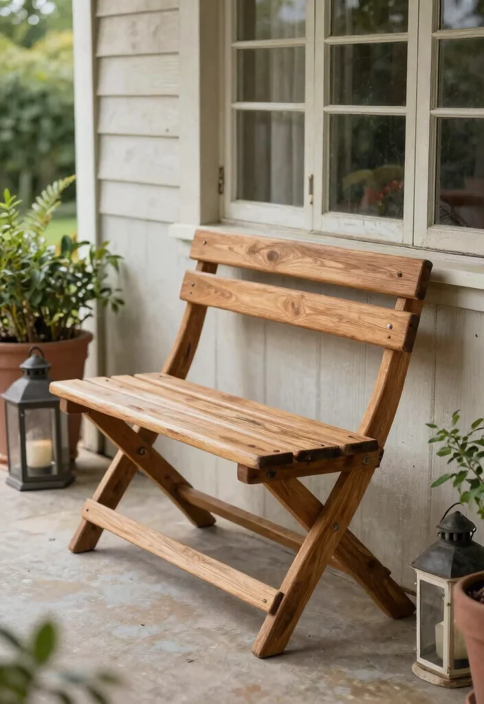 10 Front Porch Bench Ideas for Seating and Storage 9. Folding Outdoor Bench 0