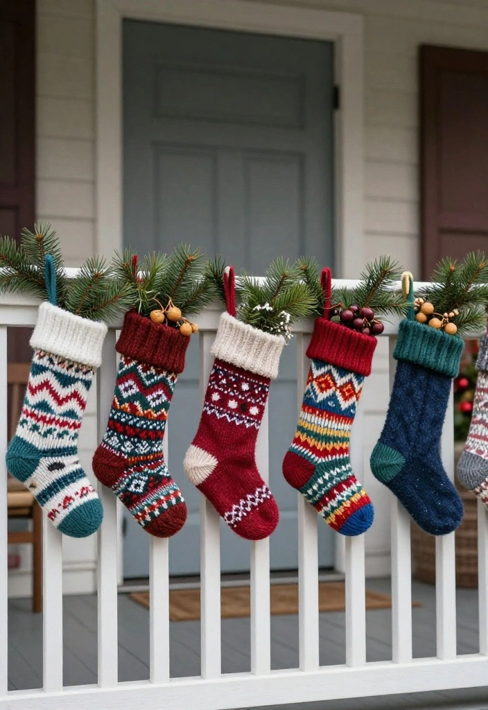 10 Front Porch Christmas Decor Ideas DIY on a Budget 36 10 Front Porch Christmas Decor Ideas DIY on a Budget 6. Upcycled Sweater Stockings 0