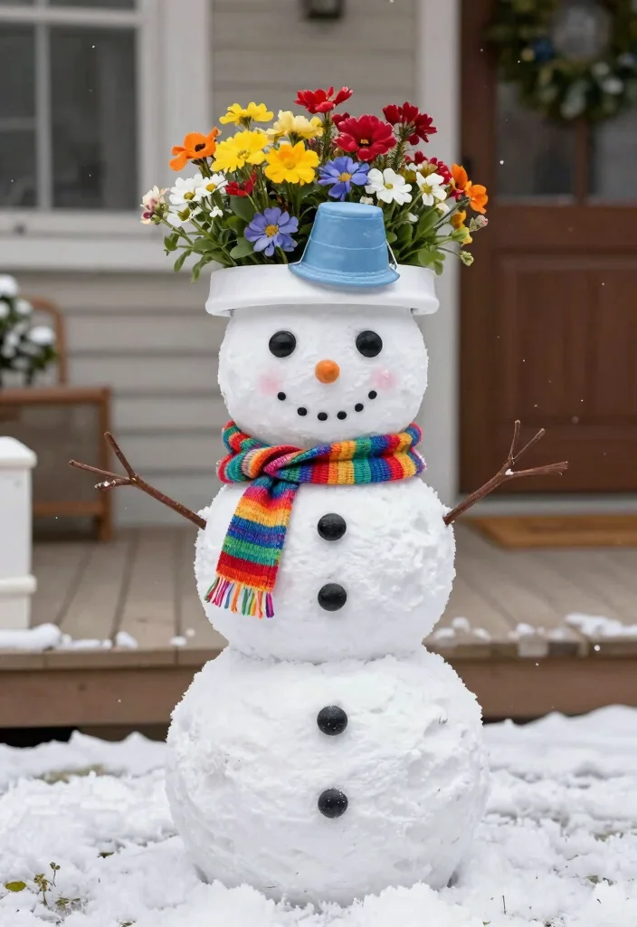 10 Front Porch Christmas Decor Ideas DIY on a Budget 48 10 Front Porch Christmas Decor Ideas DIY on a Budget 8. DIY Snowman Planter 0