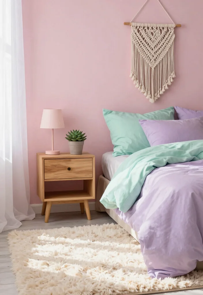 10 Girly Dorm Room Ideas with Soft Feminine Style 1. Pastel Dreamscape 0