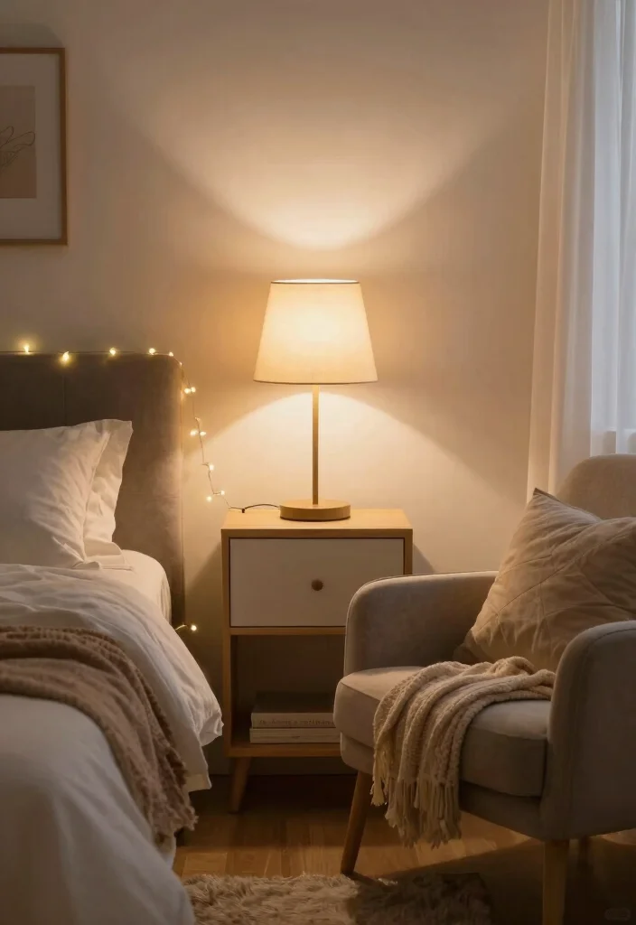 10 Girly Dorm Room Ideas with Soft Feminine Style 10. Soft Lighting and Comfort 0