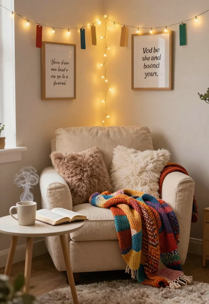10 Girly Dorm Room Ideas with Soft Feminine Style 3. Cozy Reading Nook 0