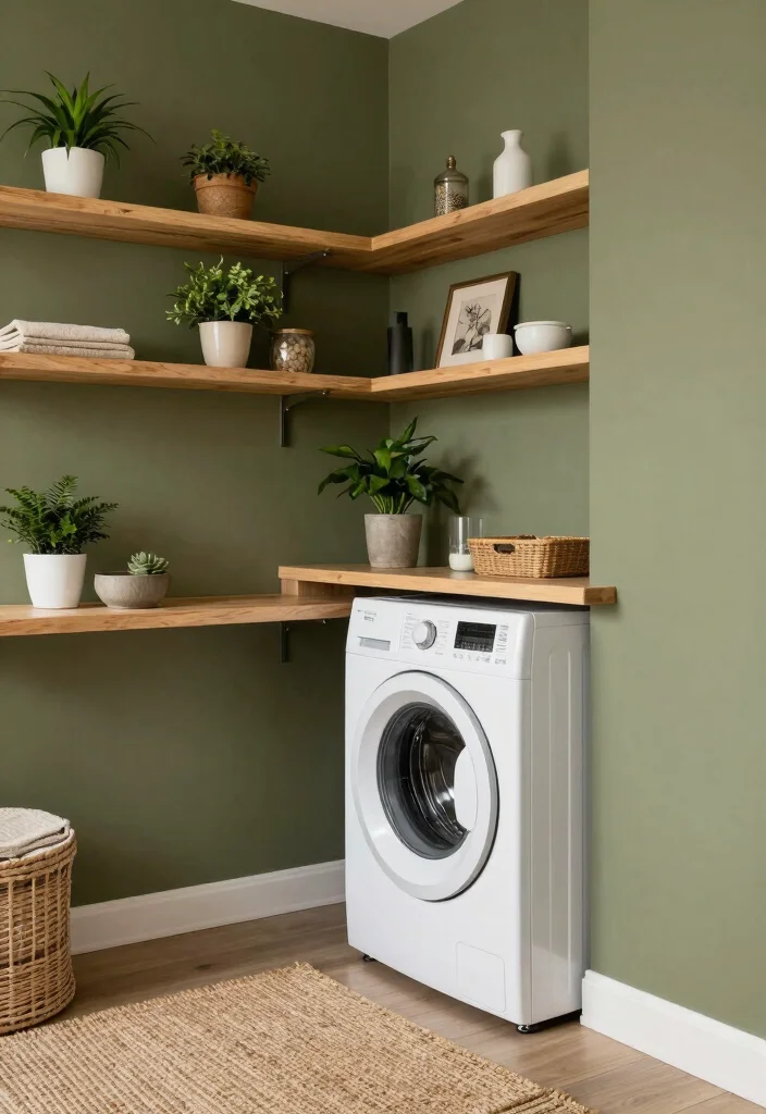 10 Laundry Room Color Ideas to Brighten Small Rooms 4. Earthy Olive Green 0