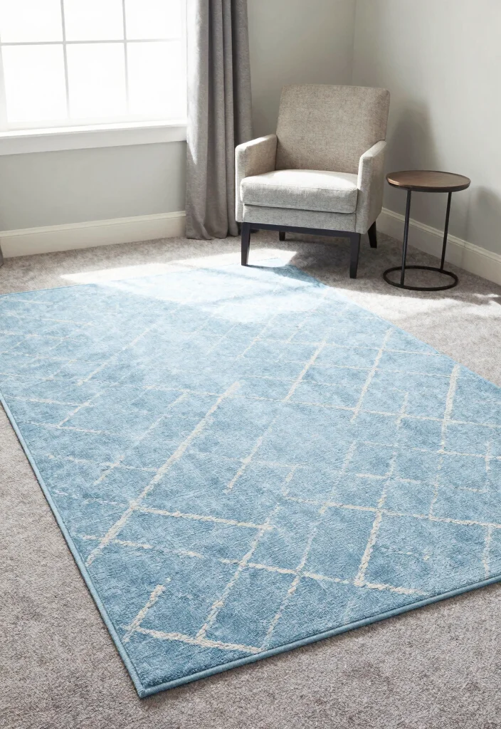 10 Light Blue Dorm Room Ideas for Fresh Calm Spaces 3. Light Blue Rugs 0