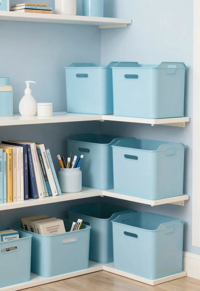 10 Light Blue Dorm Room Ideas for Fresh Calm Spaces 6. Functional Storage Solutions 0