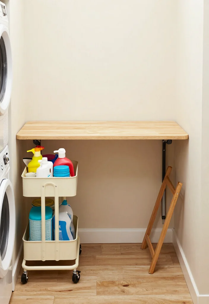 10 Narrow Laundry Room Ideas with Better Flow 2. Multi Functional Furniture 0