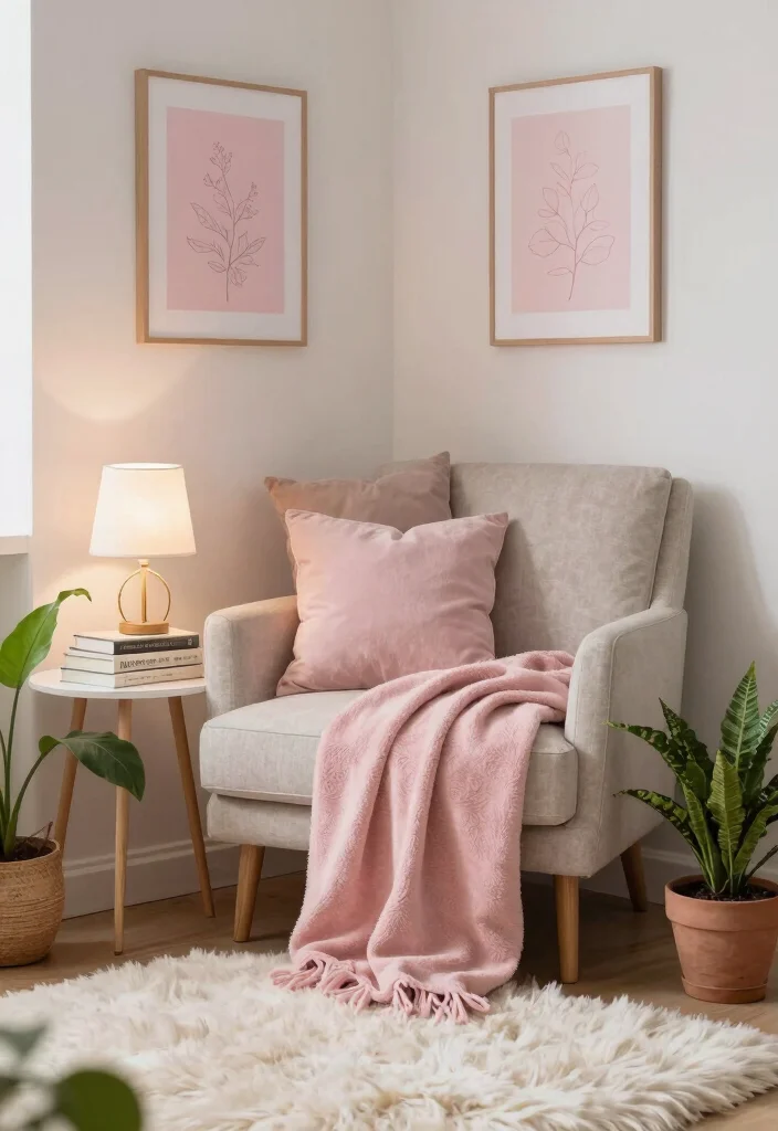 10 Pink Dorm Room Ideas with Soft Cozy Aesthetic 3. Cozy Reading Nook 0