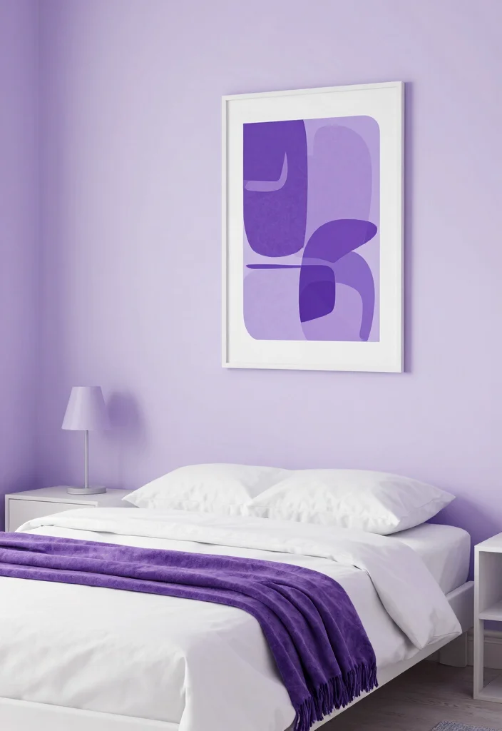 10 Purple Dorm Room Ideas with Dreamy Personality 3. Minimalist Purple 0