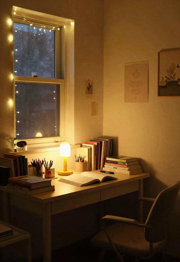 10 Single Dorm Room Ideas for Simple Organized Living 4. Cozy Lighting for a Welcoming Atmosphere 0