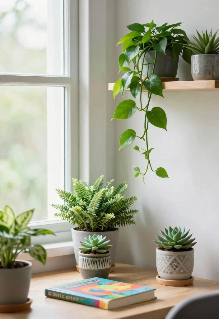10 Single Dorm Room Ideas for Simple Organized Living 9. Plants for Freshness and Air Quality 0