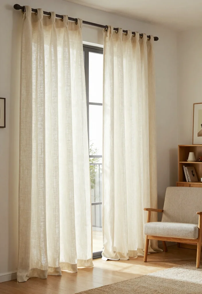 10 Sliding Back Door Curtain Ideas That Feel Light and Functional 4. Organic Cotton Curtains 0