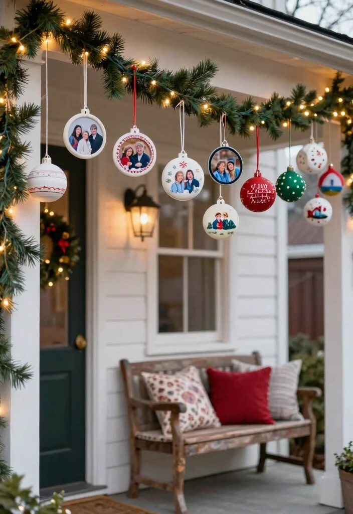 10 Small Front Porch Christmas Decor Ideas That Feel Magical 8. Personalized Ornaments 0