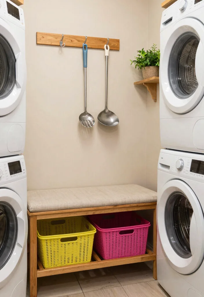10 Stacked Laundry Room Ideas Small Spaces Friendly 3. Multi Functional Furniture 0