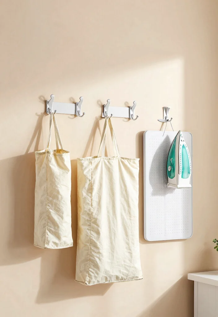 10 Stacked Laundry Room Ideas Small Spaces Friendly 4. Decorative Wall Hooks 0