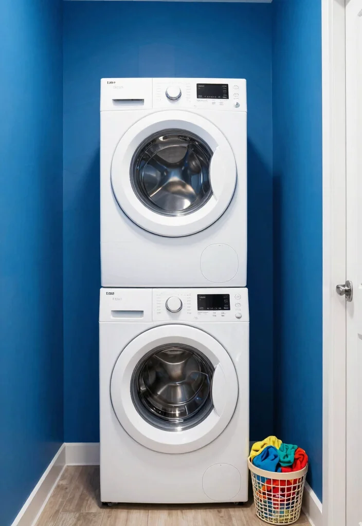 10 Stacked Laundry Room Ideas Small Spaces Friendly 5. Colorful Accent Walls 0