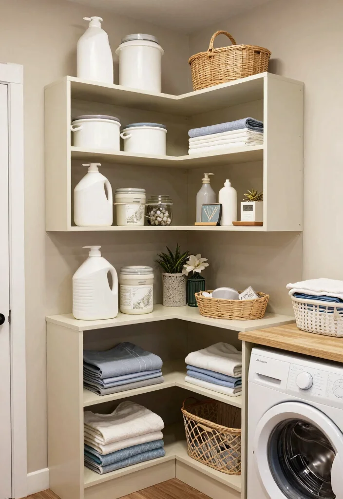 10 Stacked Laundry Room Ideas Small Spaces Friendly 7. Efficient Use of Corners 0