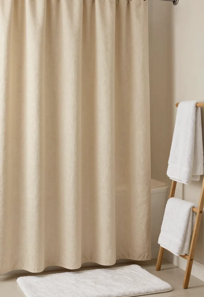 10 Tall Shower Curtain Ideas to Make Bathrooms Feel Larger 2. Soft Textured Fabrics 0