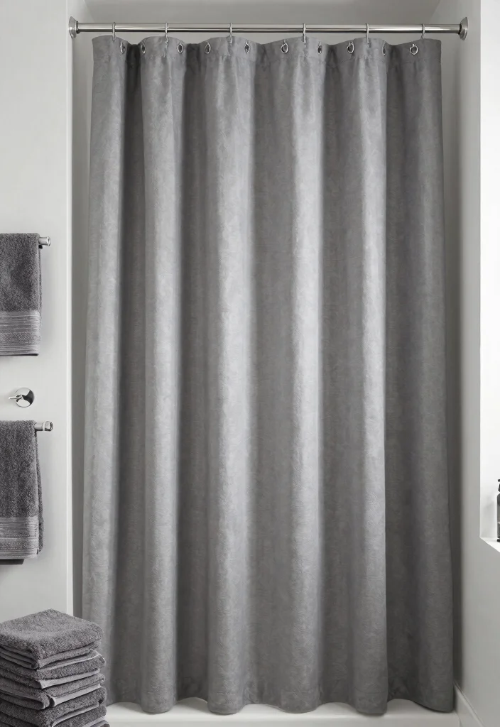 10 Tall Shower Curtain Ideas to Make Bathrooms Feel Larger 5. Monochromatic Elegance 0