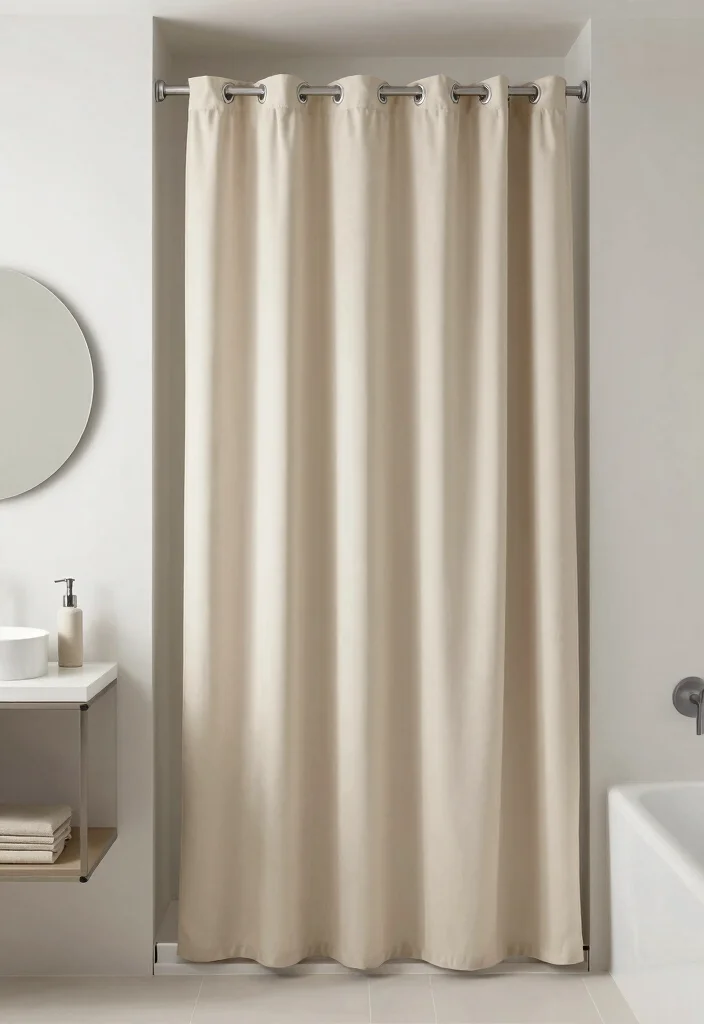 10 Tall Shower Curtain Ideas to Make Bathrooms Feel Larger 7. Minimalist Designs 0