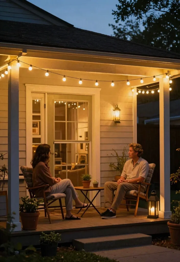 10 Tiny Front Porch Ideas That Still Feel Cozy 13 10 Tiny Front Porch Ideas That Still Feel Cozy 3. String Lights for a Magical Touch 0