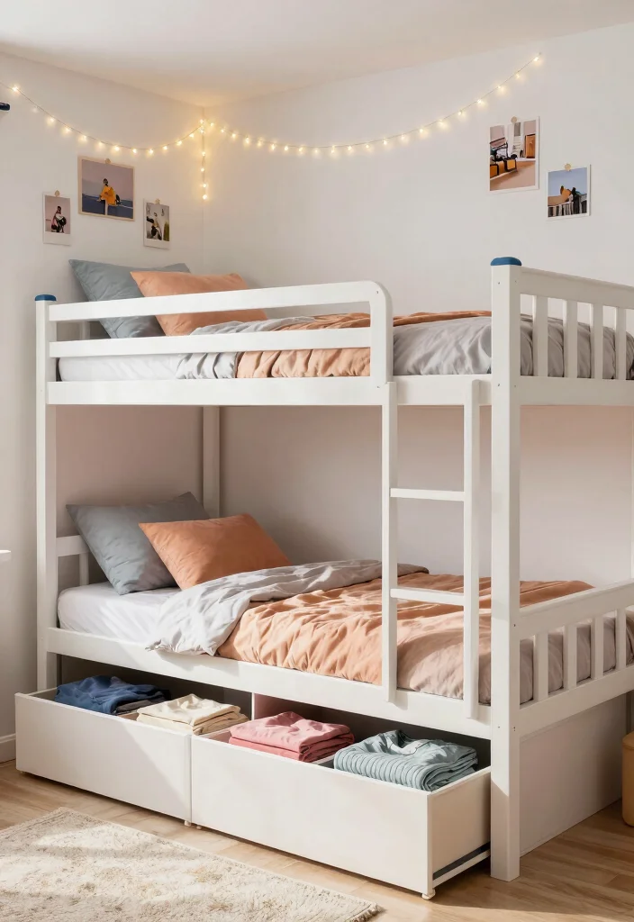 10 Triple Dorm Room Ideas That Stay Organized 1. Bunk Beds with Storage 0