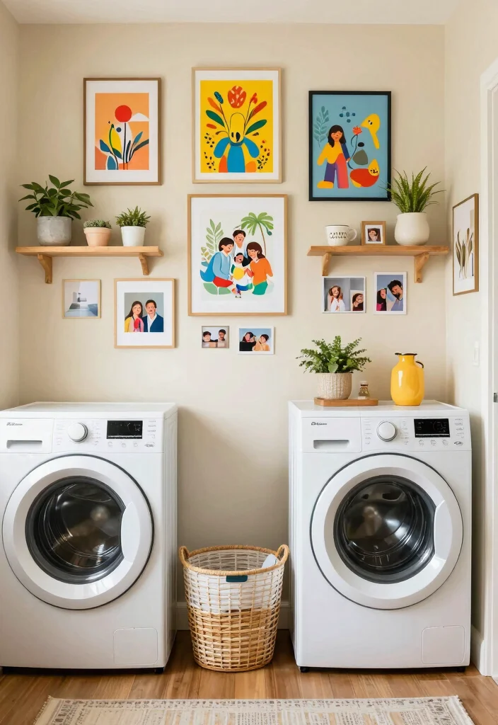 10 Very Small Laundry Room Ideas That Stay Functional 10. Personalize with Decor 0