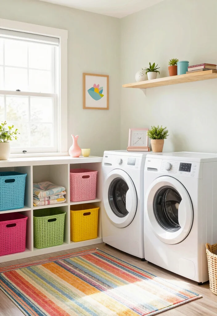10 Very Small Laundry Room Ideas That Stay Functional 5. Brighten Up the Space with Color 0