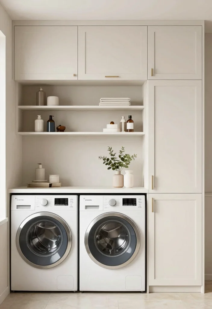 10 Very Small Laundry Room Ideas That Stay Functional 7. Conceal the Machines with Cabinets 0