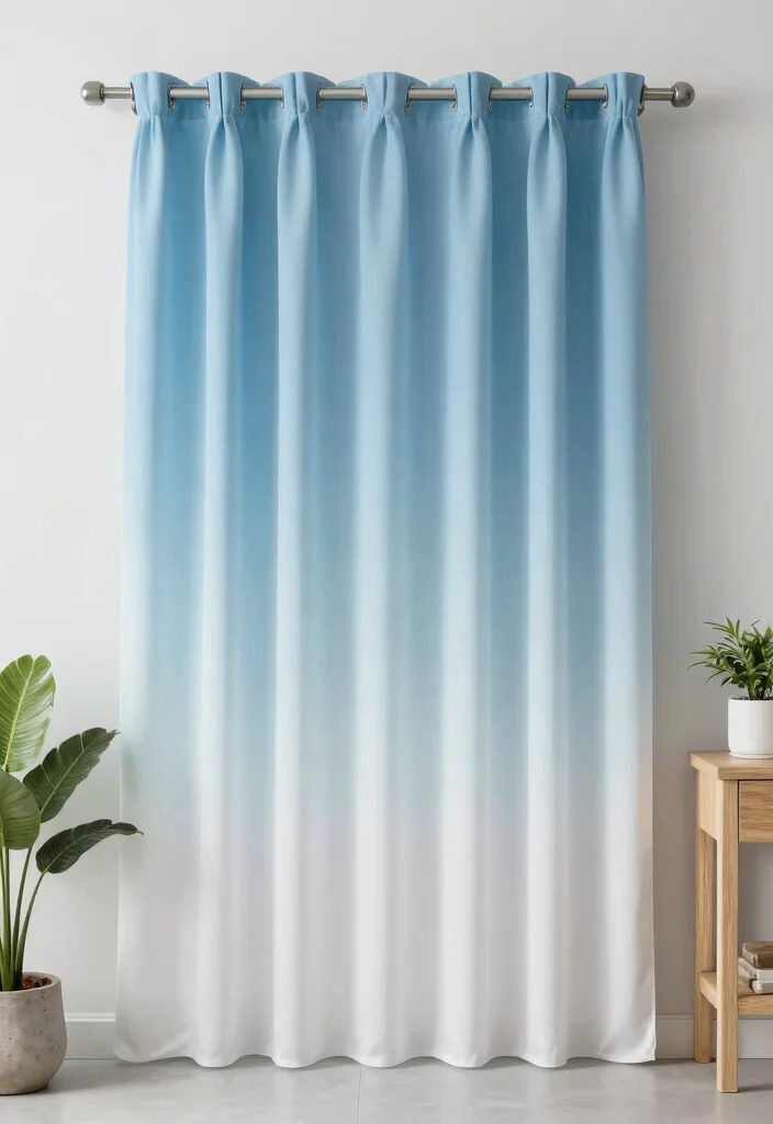 12 Bathroom Curtain Ideas That Feel Fresh Clean and Relaxing 11. Ombre Effects 0
