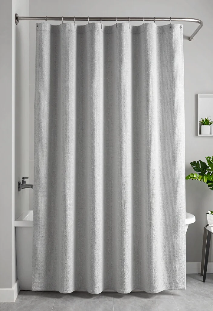 12 Bathroom Curtain Ideas That Feel Fresh Clean and Relaxing 5. Textured Shower Curtains 0