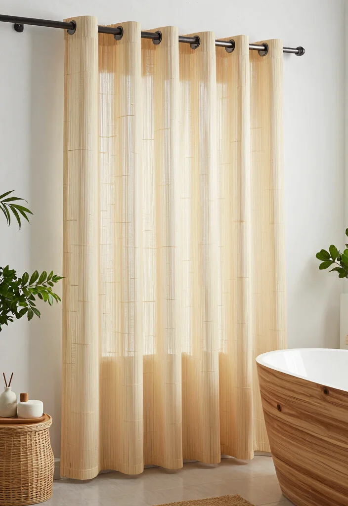 12 Bathroom Curtain Ideas That Feel Fresh Clean and Relaxing 8. Eco Friendly Fabrics 0