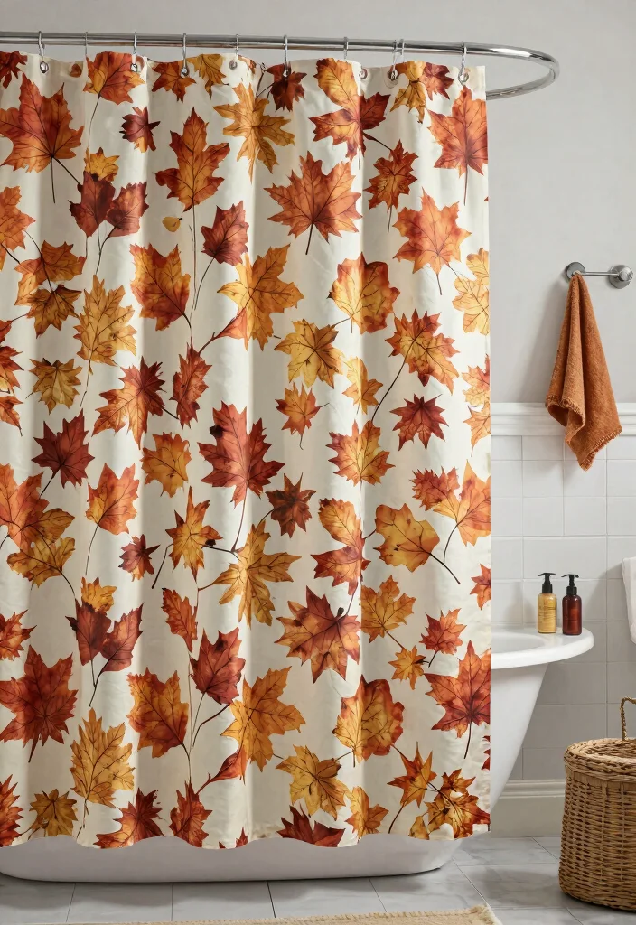12 Bathroom Shower Curtain Ideas with Hotel Inspired Vibes 12. Seasonal Themes for Year Round Variety 0