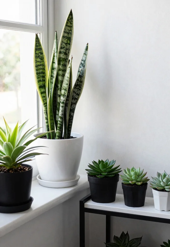 12 Black and White Dorm Room Ideas with Modern Contrast 7. Nature Touches 0