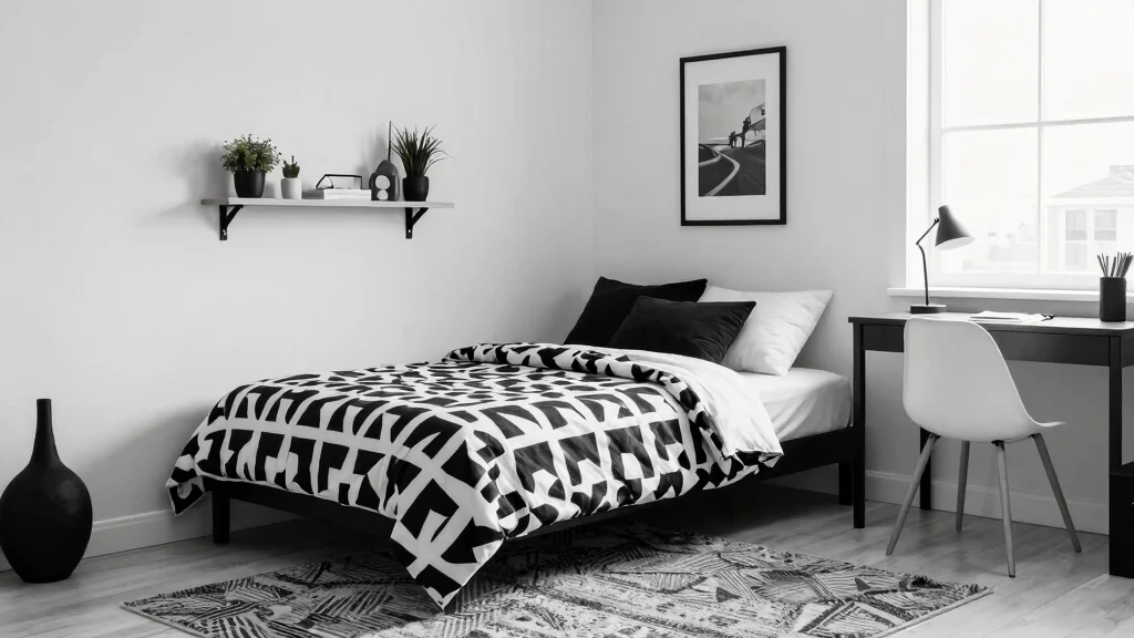 12 Black and White Dorm Room Ideas with Modern Contrast