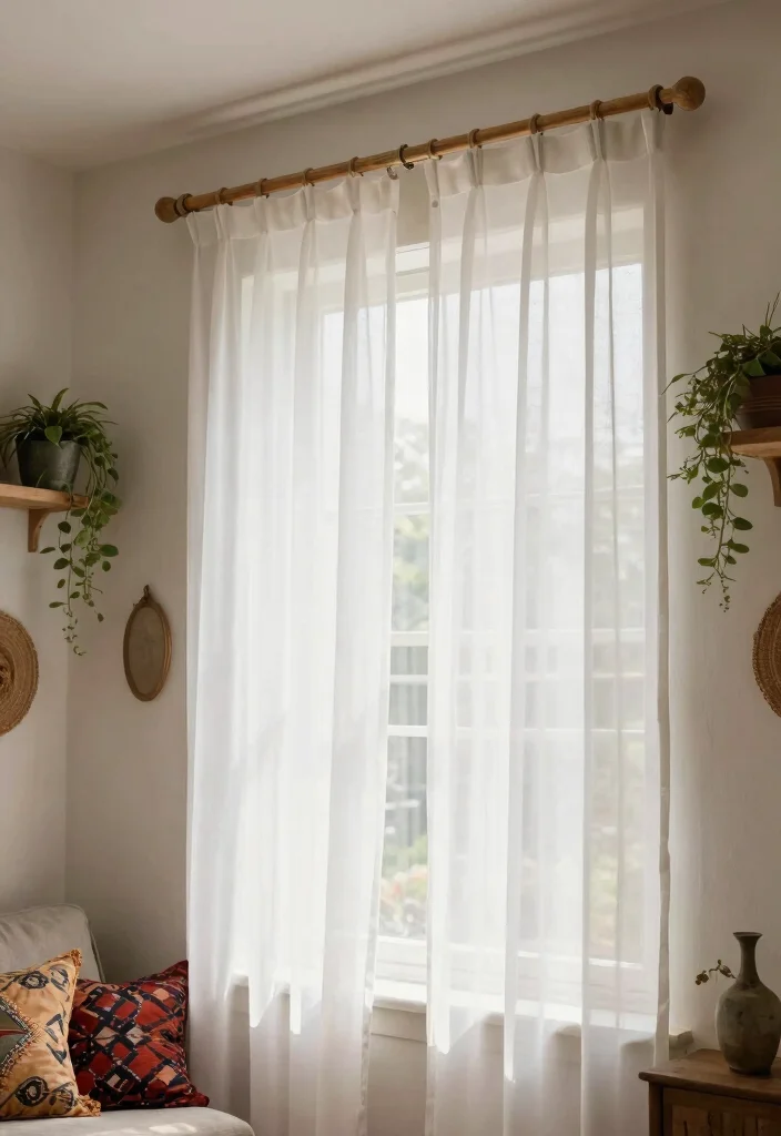 12 Curtain Hanging Ideas to Add Height and Visual Impact 1. High and Wide Curtain Rods 0