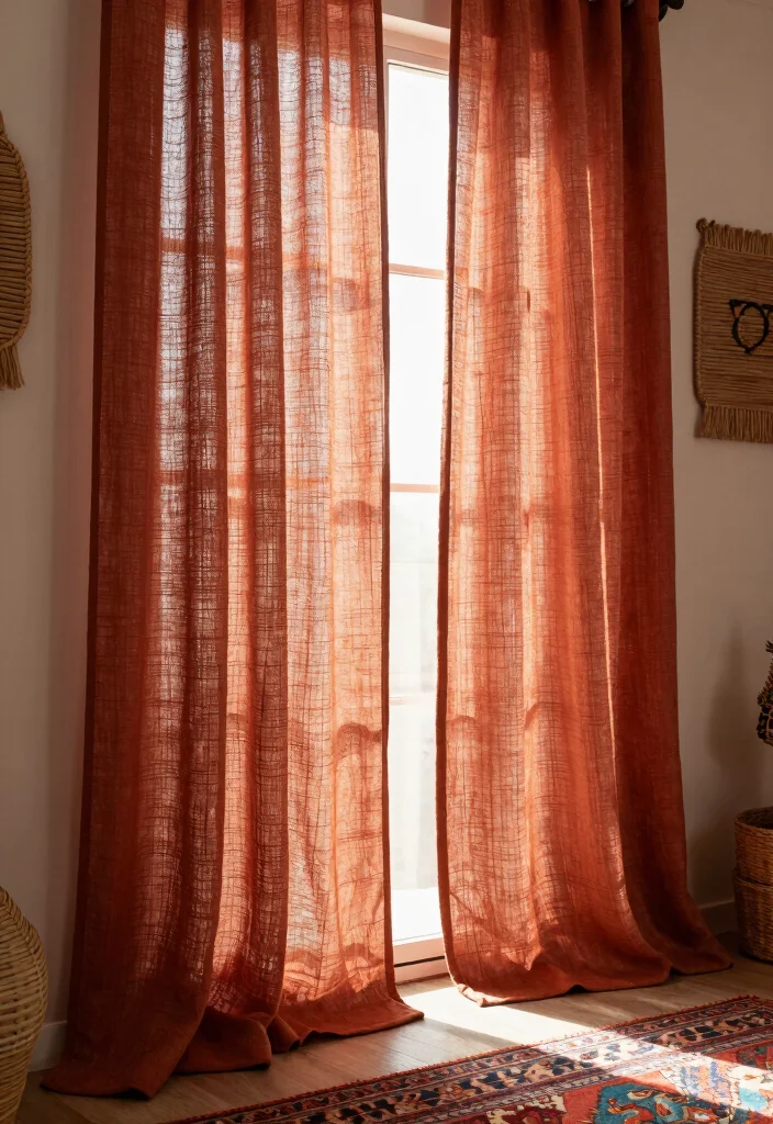 12 Curtain Hanging Ideas to Add Height and Visual Impact 2. Layering Textures 0