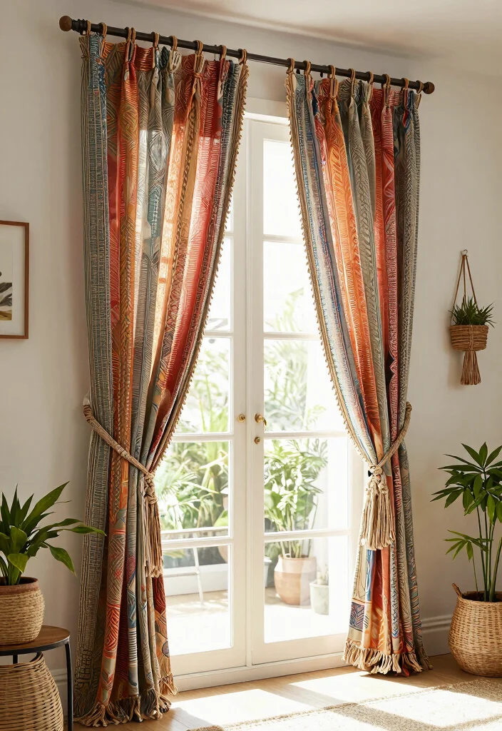 12 Curtain Hanging Ideas to Add Height and Visual Impact 3. Macrame Curtain Tiebacks 0