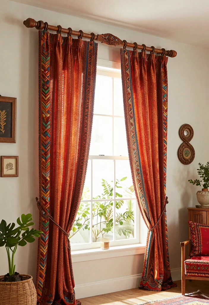 12 Curtain Hanging Ideas to Add Height and Visual Impact 5. Decorative Curtain Rods 0