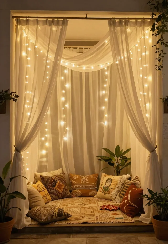12 Curtain Hanging Ideas to Add Height and Visual Impact 9. Create a Canopy Effect 0